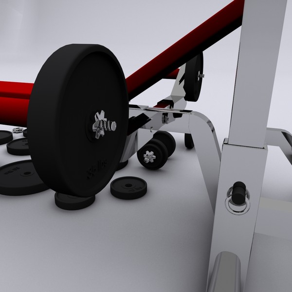 3d realistic exercise machine bench press - Workout Bench by Working Lens Productions